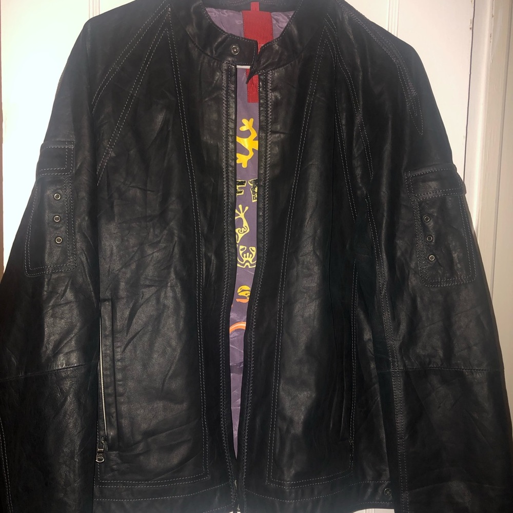 OFFSET leather zip jacket